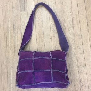 CHANEL Purple Shearling Satchel AUTHENTIC